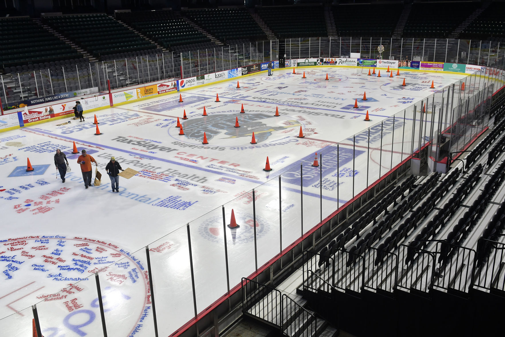 Salute To Military ice painting at the TaxSlayer Center